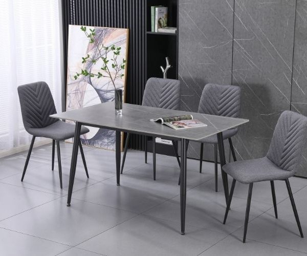 Essen Dining 1.4 Table and 4 Grey Chairs