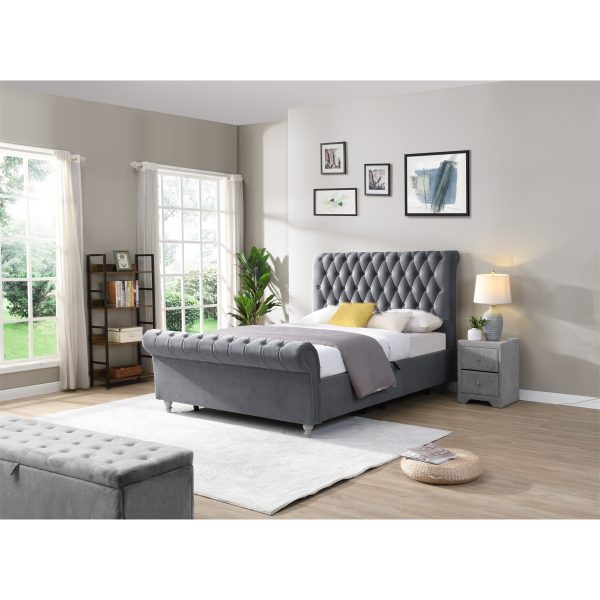 Kilkenny Silver Side Gas-Lift Bed with the option of Kilkenny Silver Lockers