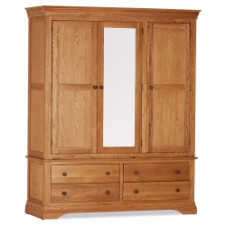 Delta Triple Wardrobe with 4 Drawers
