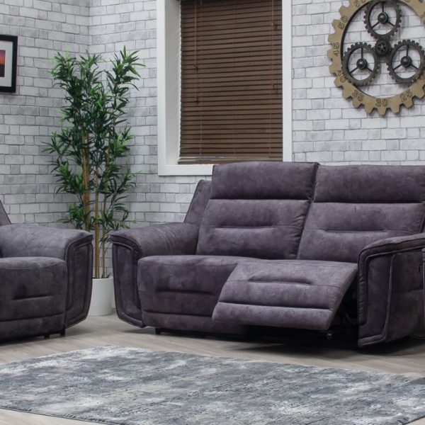 Branson Dark Grey Recliner Sofa