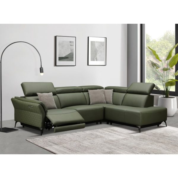 Milan Electric Corner Suite (Forest Green) option of Ottoman
