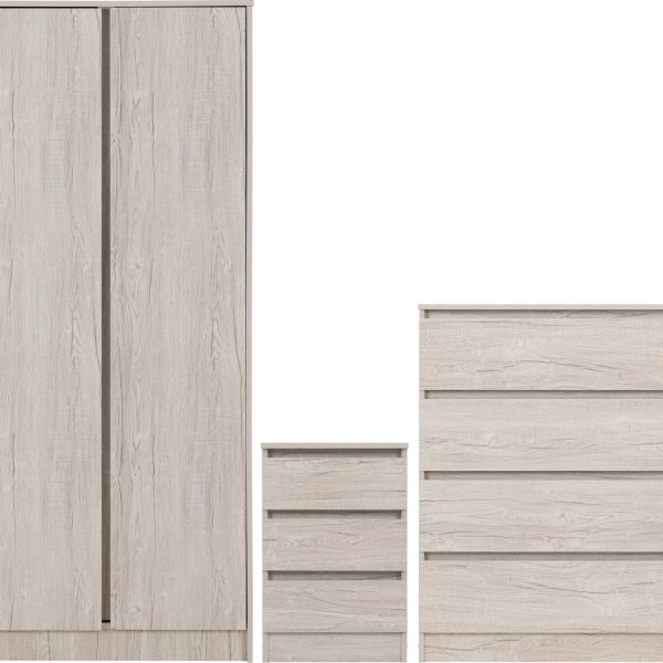 Malvern 2 Door Wardrobe Bedroom Trio Set