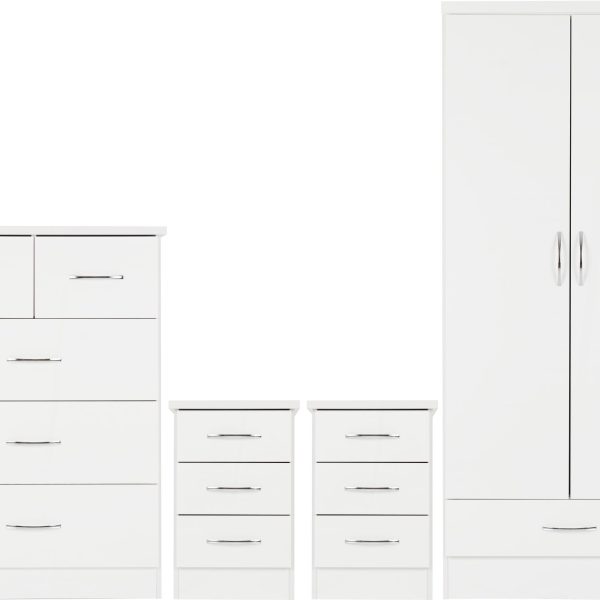 Nevada 2 Door 1 Drawer Wardrobe Bedroom Set