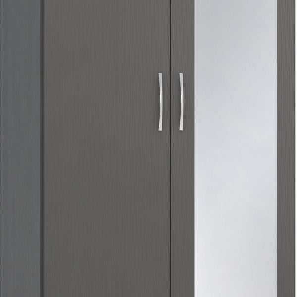 Nevada Mirrored 2 Door 1 Drawer Wardrobe