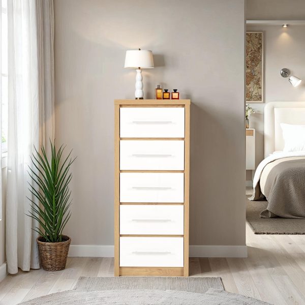 Seville 5 Drawer Narrow Chest